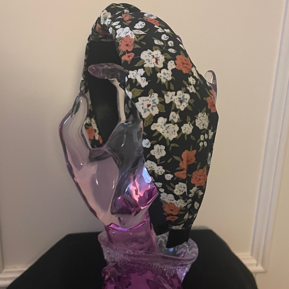 Floral Black Headband